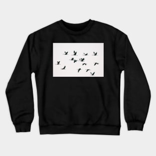 Migration - Fifteen Common Cranes Flying South Crewneck Sweatshirt